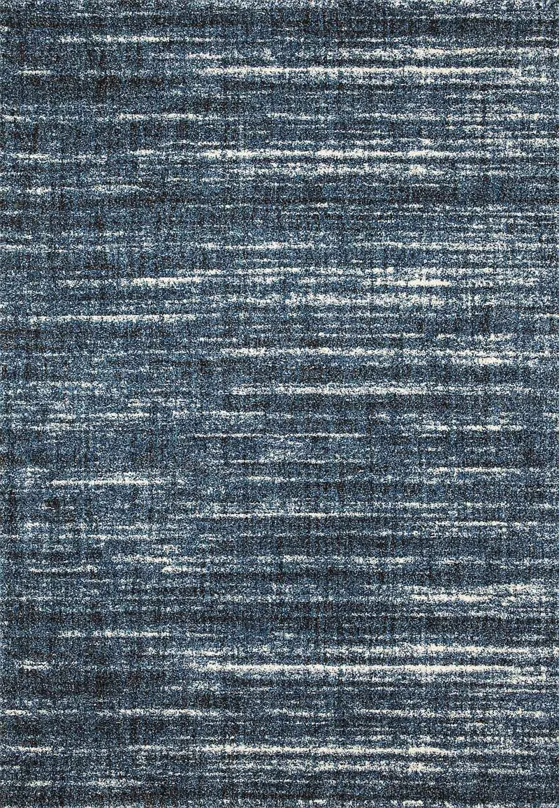 Teppich kurzflor Modern dichter melierter Blau Weiß für Wohnzimmer, Schlafzimmer, kinderzimmer