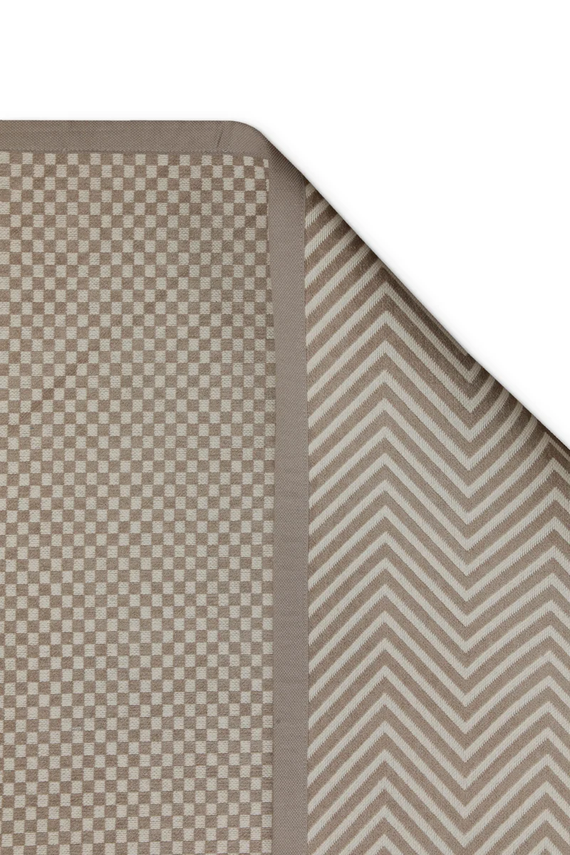 Baumwoll-Wendeteppich Estland beidseitig Feinkaro beige 160x230 cm