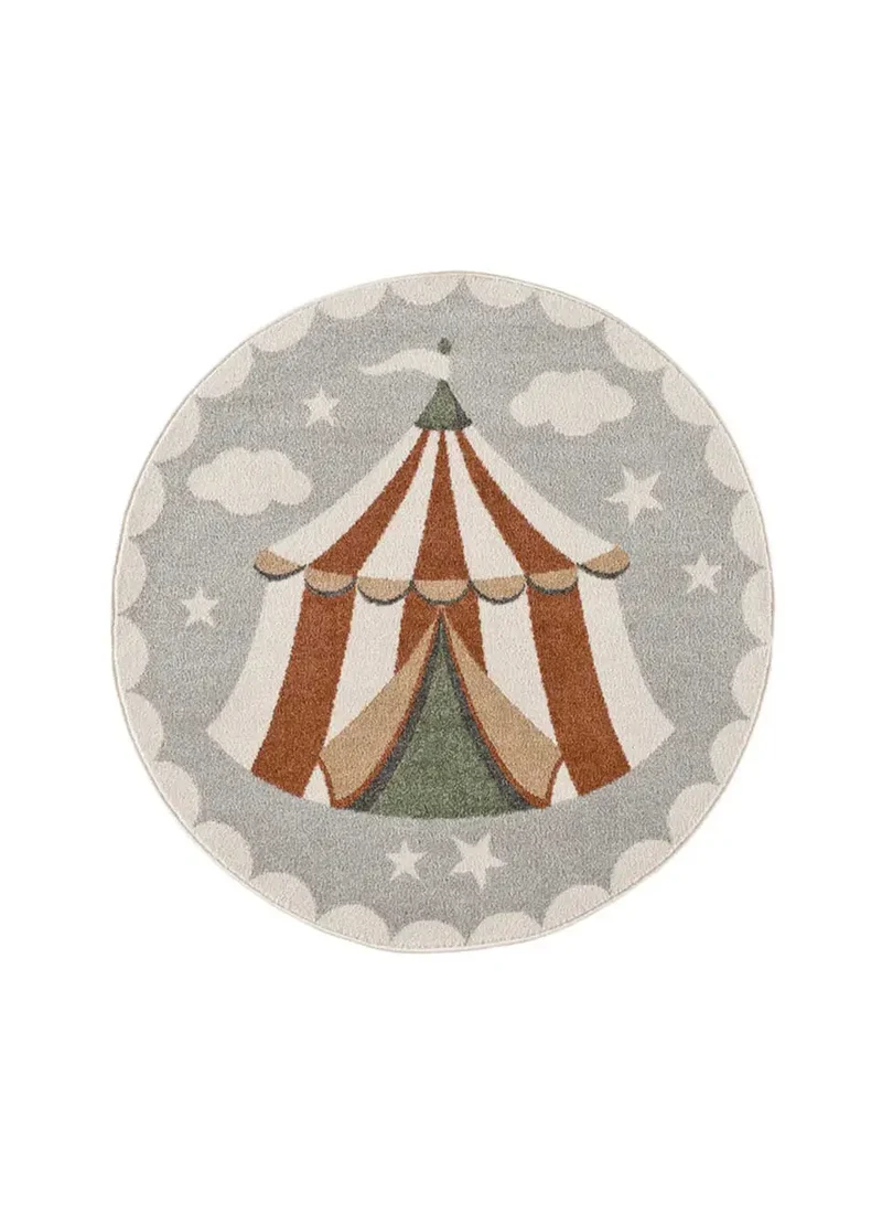 Alfombra infantil redonda circo Beats 40486 Gris