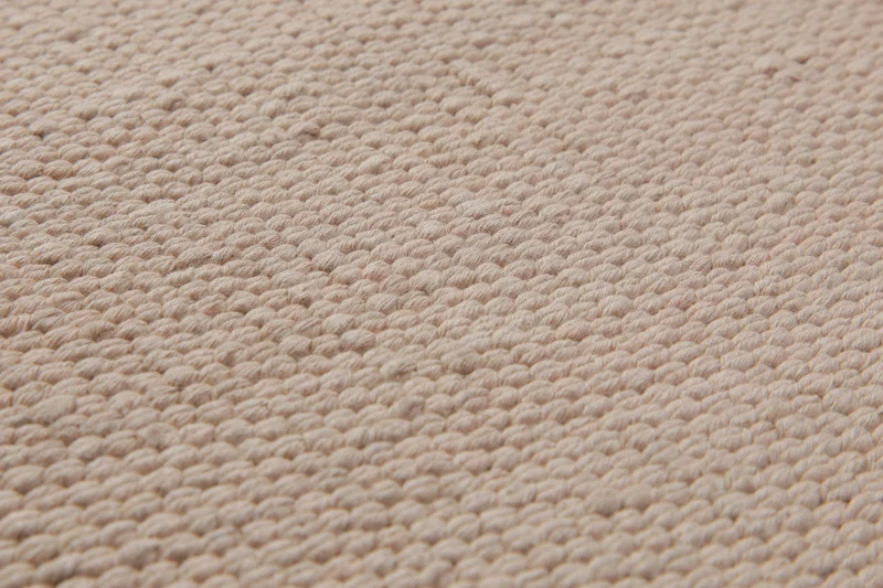 160x230 Teppich Wohnzimmer ESPRIT Uni – Strapazierfähiger Baumwollteppich in warmem Sandbeige