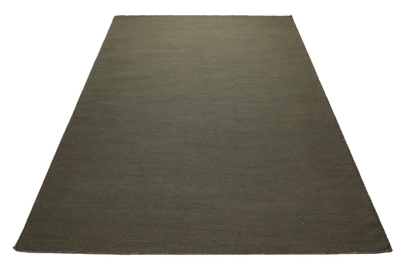 160x230 Teppich Wohnzimmer ESPRIT Uni – Strapazierfähiger Baumwollteppich in tiefem Olivgrün