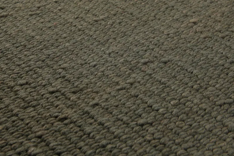 160x230 Teppich Wohnzimmer ESPRIT Uni – Strapazierfähiger Baumwollteppich in tiefem Olivgrün