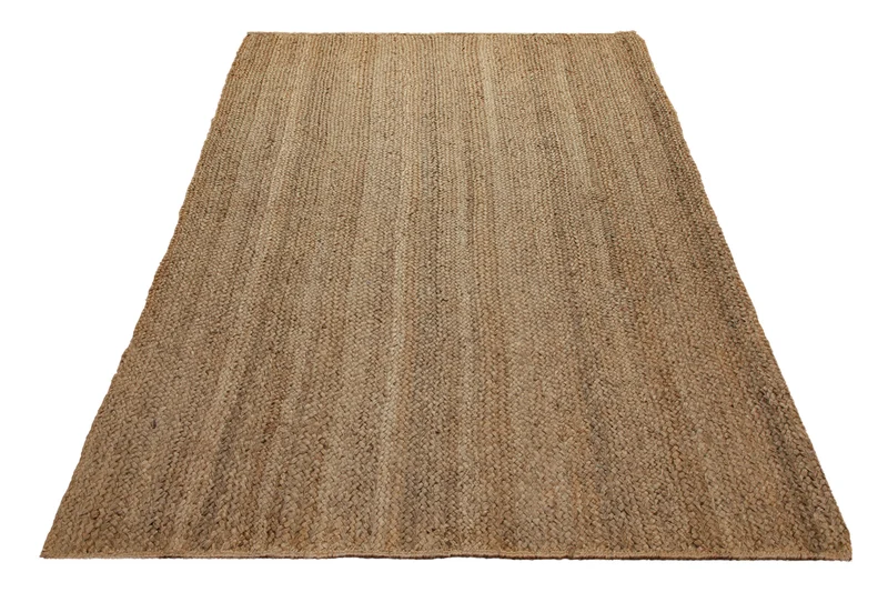 160x230 Teppich Wohnzimmer Pure Natur – Handgewebter Juteteppich in geflochtener Optik