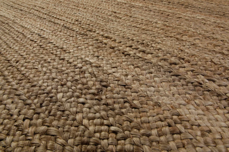 160x230 Teppich Wohnzimmer Pure Natur – Handgewebter Juteteppich in geflochtener Optik