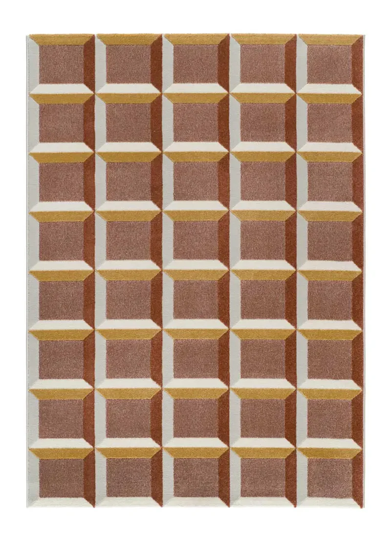 Alfombra geométrica con relieve Amara 12997 Caldera