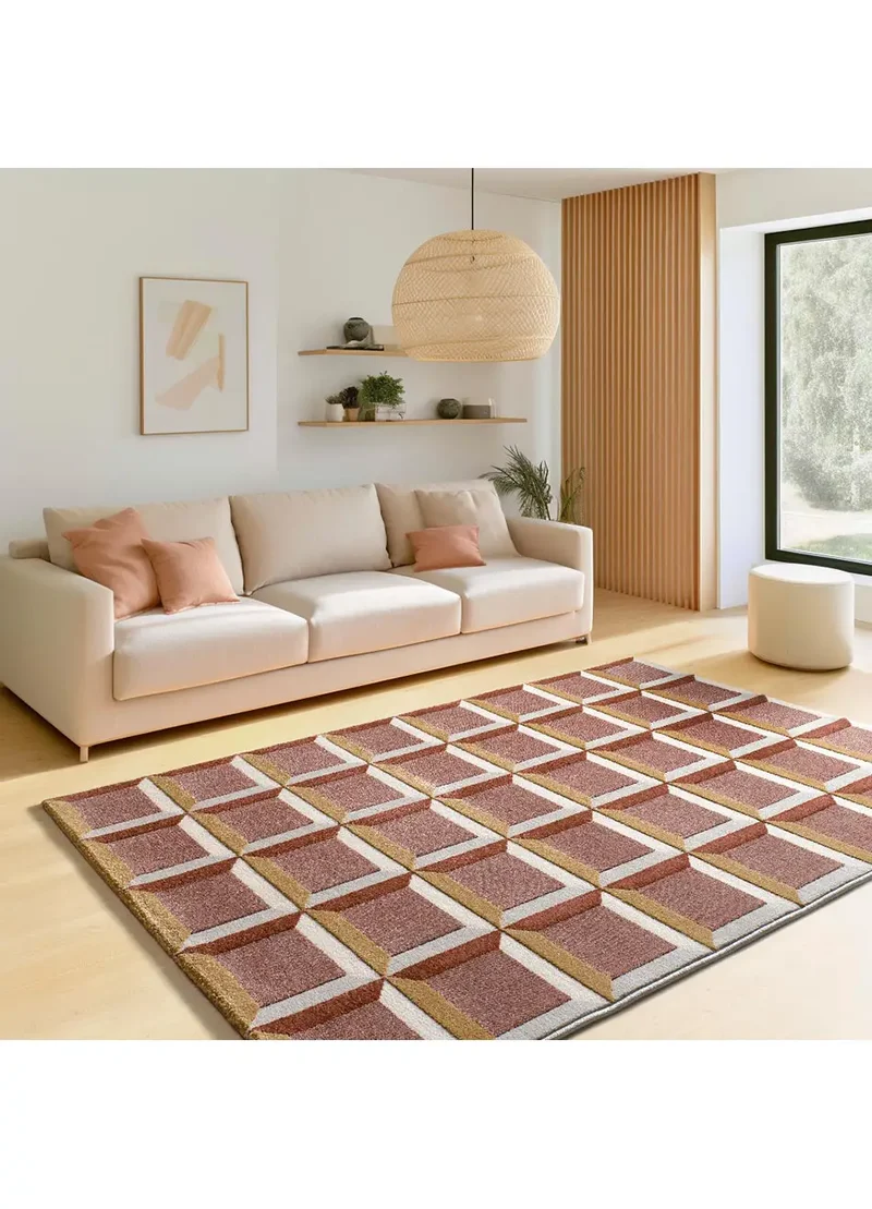 Alfombra geométrica con relieve Amara 12997 Caldera