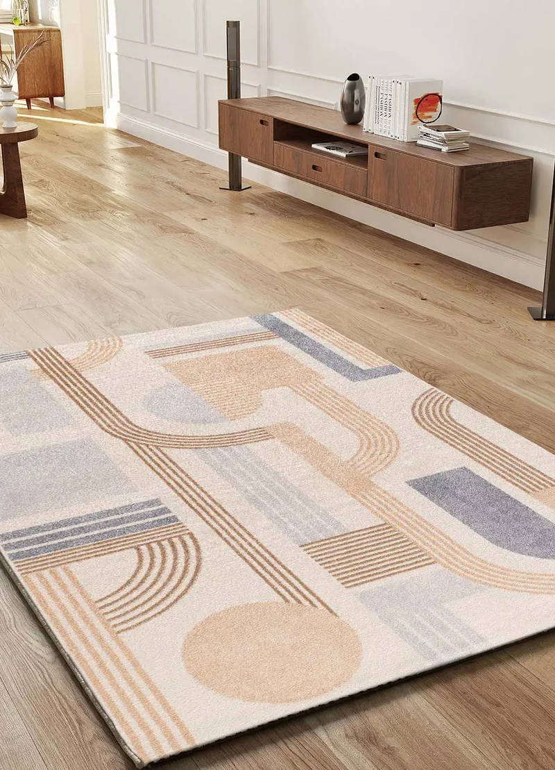 Alfombra geométrica Astra 13014 Beige