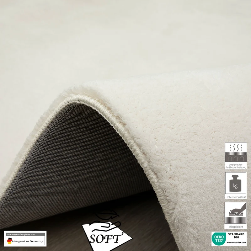 Teppich Wohnzimmer Schlafzimmer Ultra Weich – Modern, super flauschig & weich, dicht gewebt