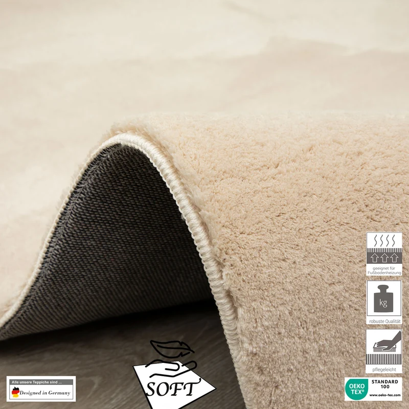 Teppich Wohnzimmer Schlafzimmer Ultra Weich – Modern, super flauschig & weich, dicht gewebt