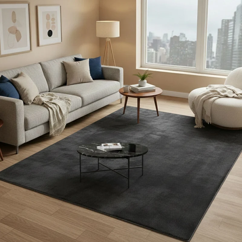 Teppich Wohnzimmer Schlafzimmer Ultra Weich – Modern, super flauschig & weich, dicht gewebt