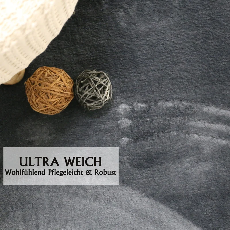 Teppich Wohnzimmer Schlafzimmer Ultra Weich – Modern, super flauschig & weich, dicht gewebt