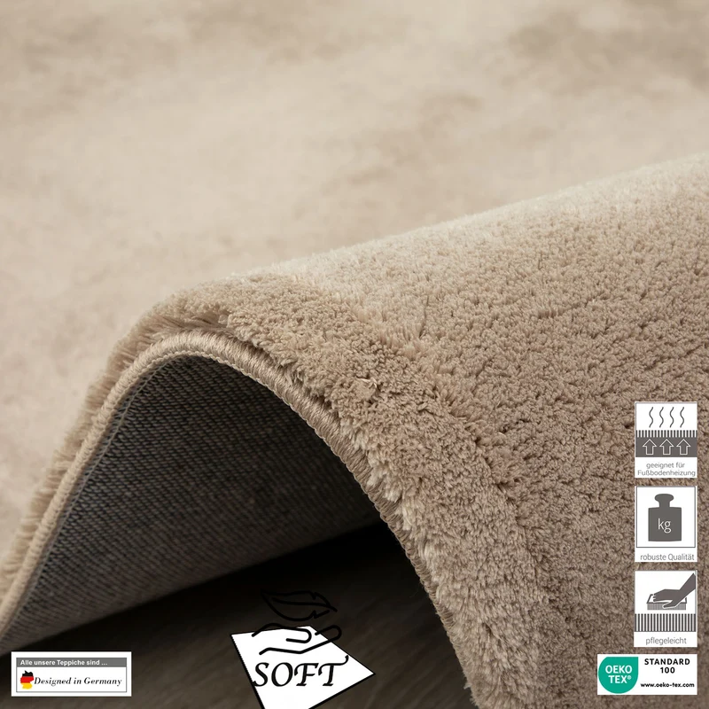 Teppich Wohnzimmer Schlafzimmer Ultra Weich – Modern, super flauschig & weich, dicht gewebt