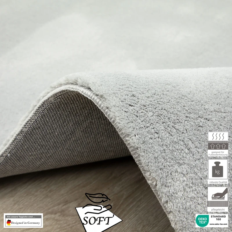 Teppich Wohnzimmer Schlafzimmer Ultra Weich – Modern, super flauschig & weich, dicht gewebt