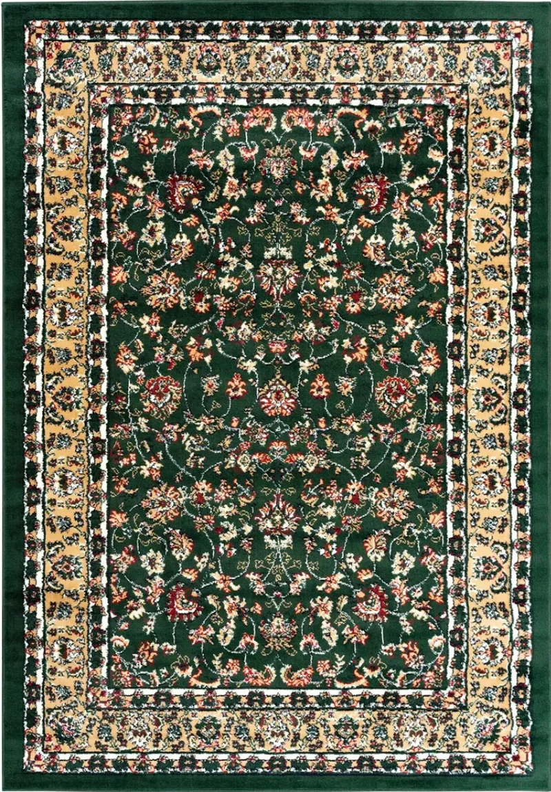 Teppich Orientalisch kurzflor Klassisch Wohnzimmer, Esszimer, Flur- Grün