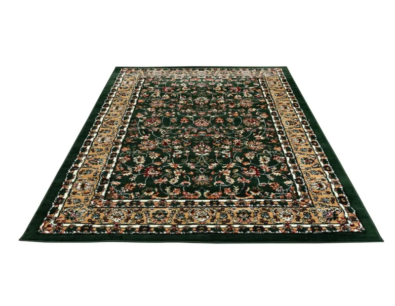 Teppich Orientalisch kurzflor Klassisch Wohnzimmer, Esszimer, Flur- Grün
