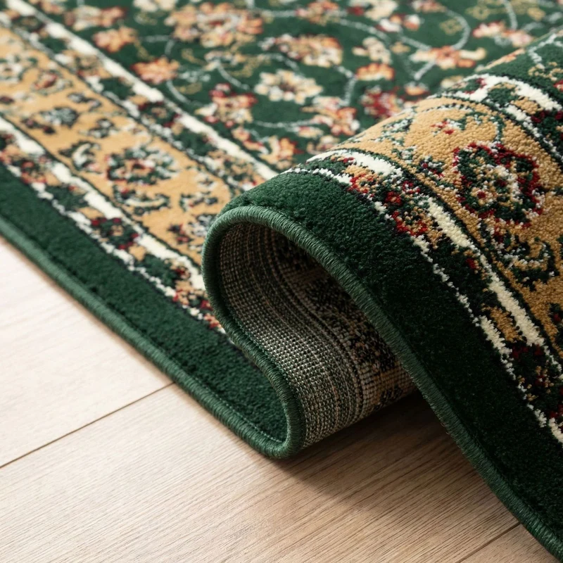 Teppich Orientalisch kurzflor Klassisch Wohnzimmer, Esszimer, Flur- Grün