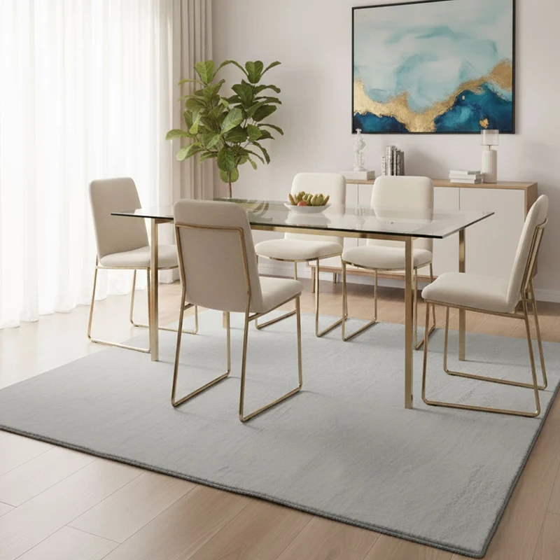 Waschbarer Kurzflor Teppich, rutschfest & weich, einfarbig für Wohnzimmer, Schlafzimmer, Küche & Kinderzimmer.