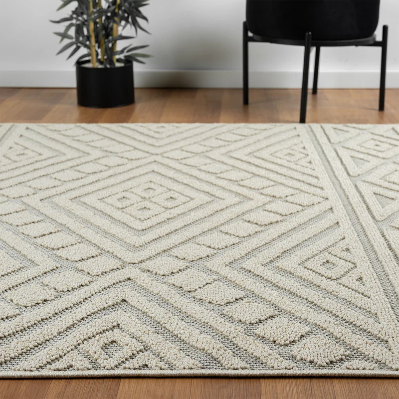 Teppich Boho Wohnzimmer, Schlafzimmer, Fransen Skandinavisch, Waschbarer Teppich 3D