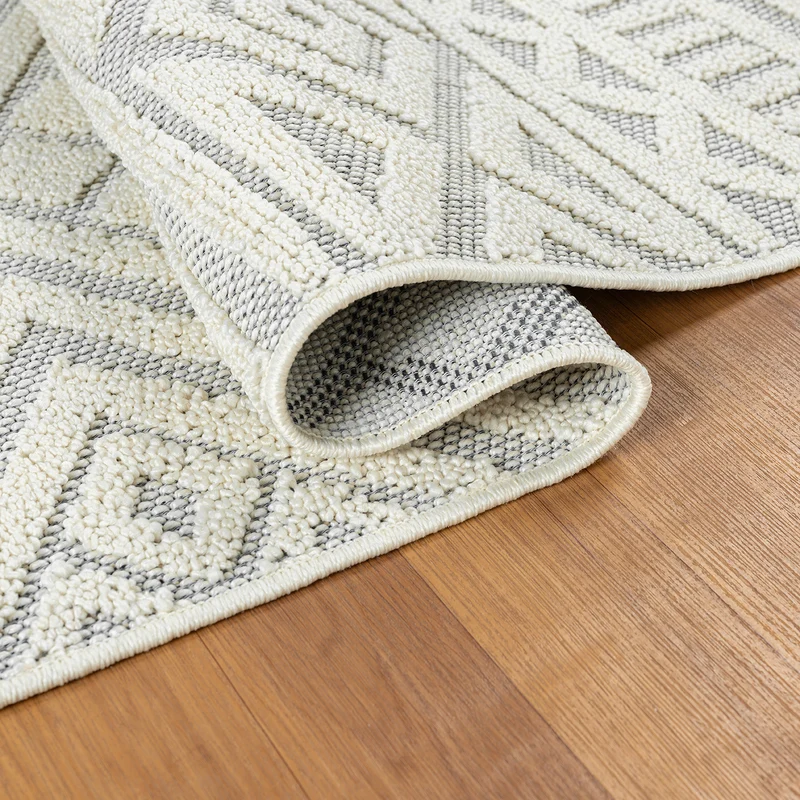 Teppich Boho Wohnzimmer, Schlafzimmer, Fransen Skandinavisch, Waschbarer Teppich 3D