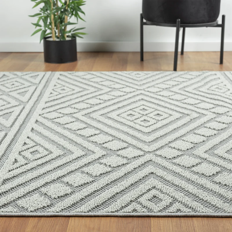 Teppich Boho Wohnzimmer, Schlafzimmer, Fransen Skandinavisch, Waschbarer Teppich 3D