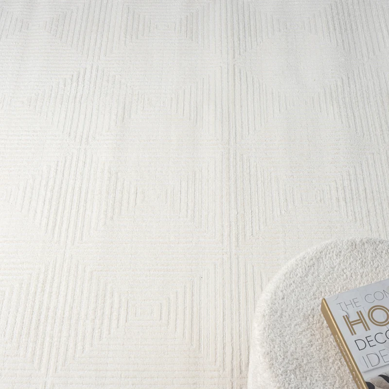 Teppich Wohnzimmer Schlafzimmer Kurzflor Baklava Design Hoch-Tief-Effekt Modern 3D