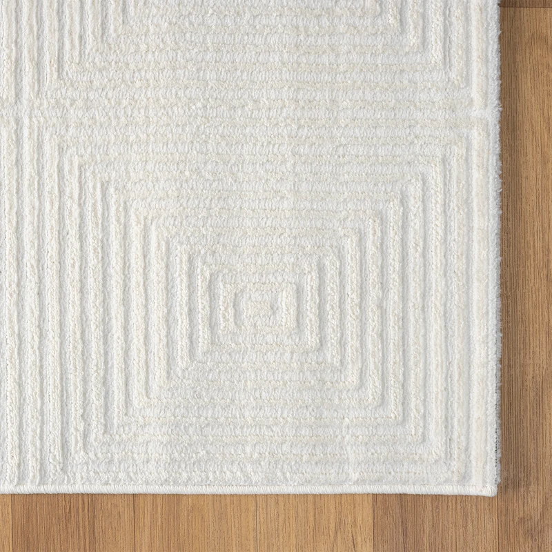 Teppich Wohnzimmer Schlafzimmer Kurzflor Baklava Design Hoch-Tief-Effekt Modern 3D