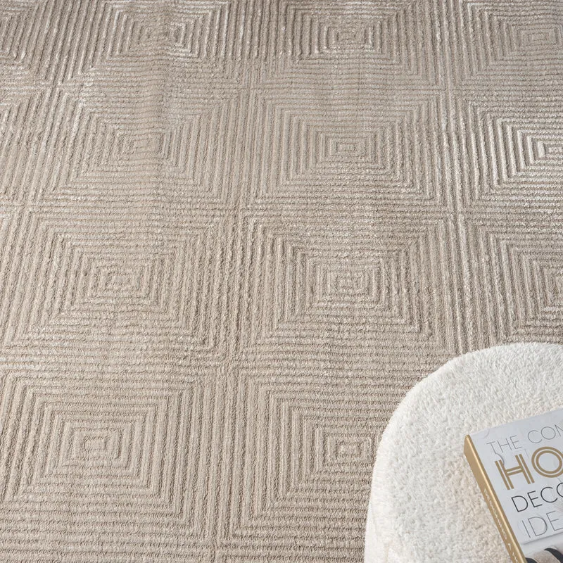 Teppich Wohnzimmer Schlafzimmer Kurzflor Baklava Design Hoch-Tief-Effekt Modern 3D