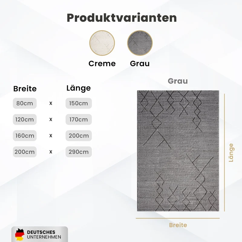 Kurzflor Teppich Skandinavisch Berberlook Wohnzimmer Schlafzimmer Modern Streifen