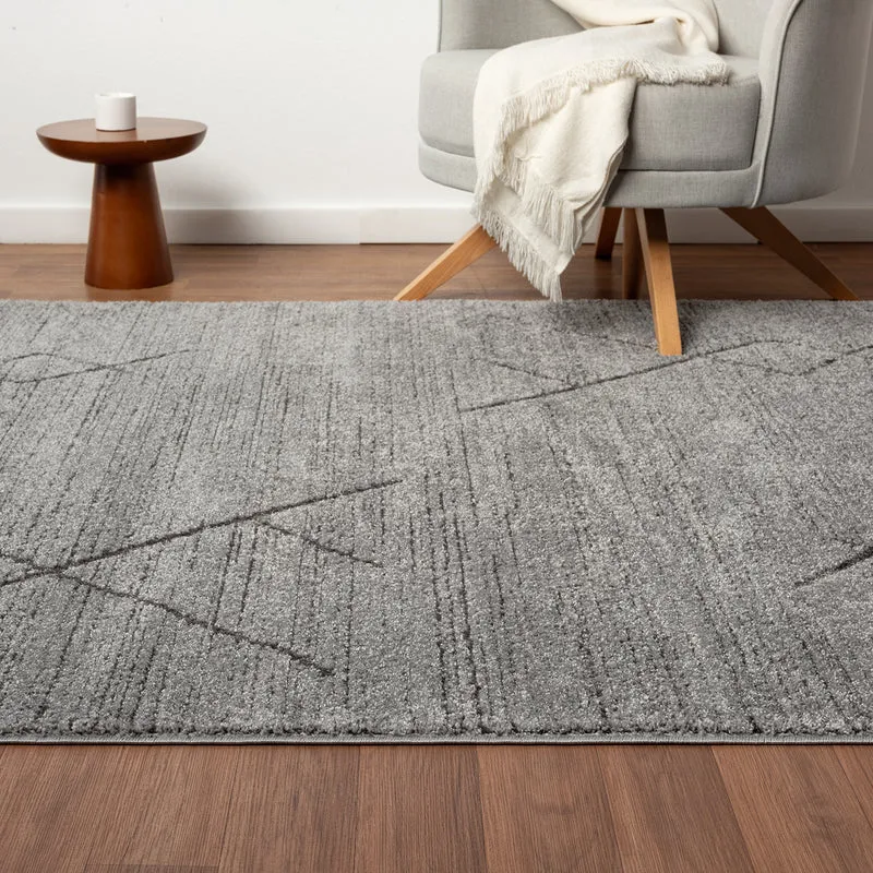 Kurzflor Teppich Skandinavisch Berberlook Wohnzimmer Schlafzimmer Modern Streifen
