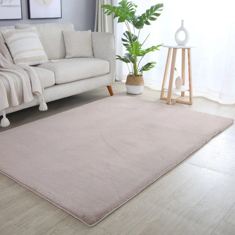 Carpettex Rabbit Hochflor Teppich Kunstfell Einfarbig Flauschig Weich