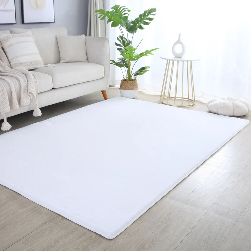 Carpettex Rabbit Hochflor Teppich Kunstfell Einfarbig Flauschig Weich