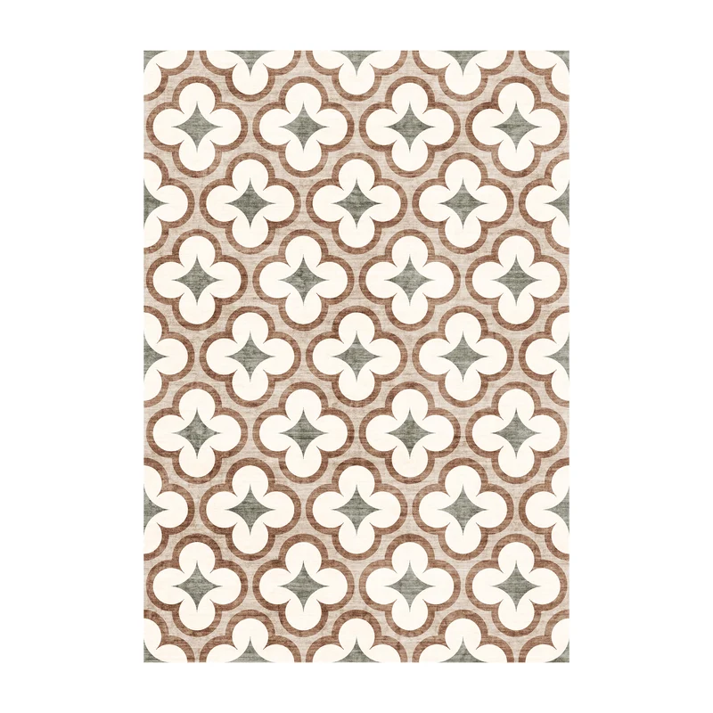 Geometrischer Outdoor Teppich - Mosaic Clover Grün
