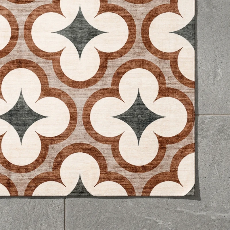 Geometrischer Outdoor Teppich - Mosaic Clover Grün