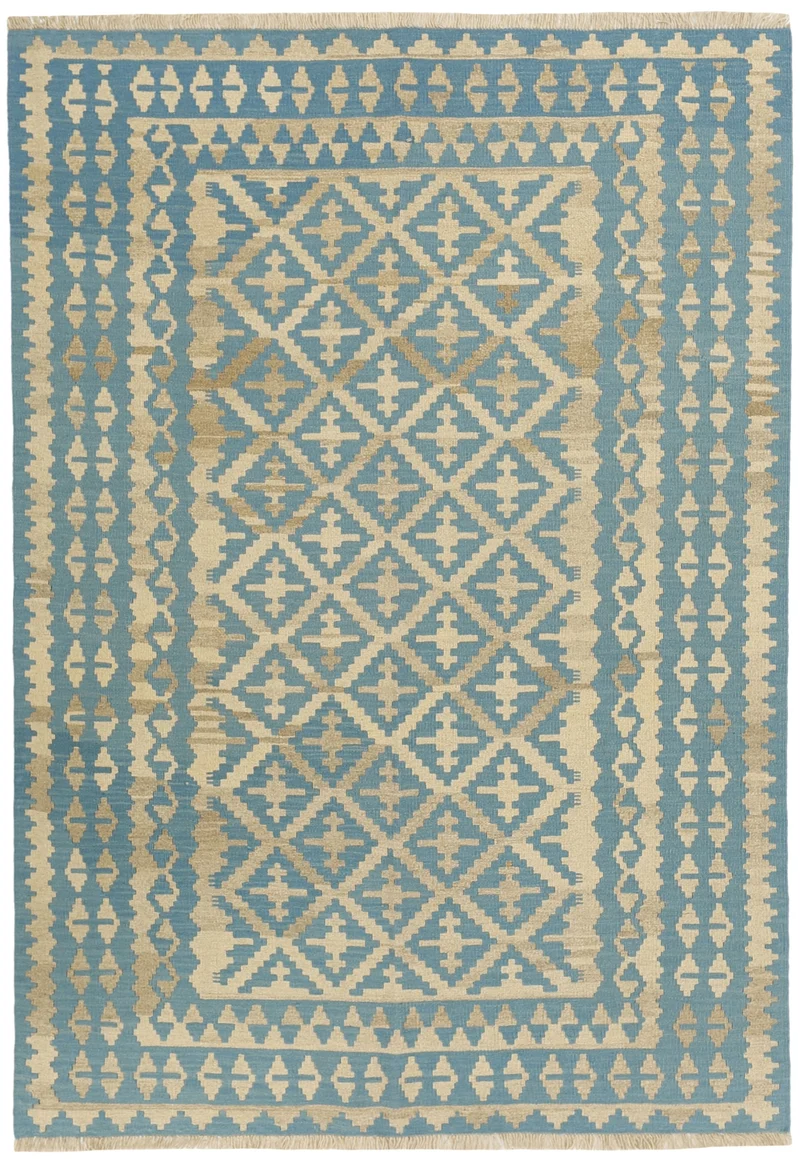 MY-RUG Teppich "Kelim" Rauten-& Diamantmuster, Handgewebt