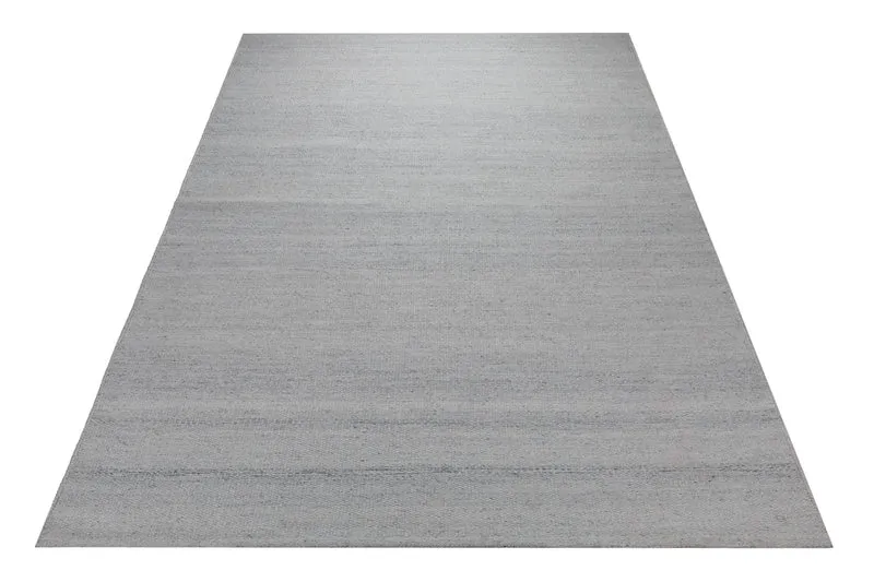 Handwebteppich Wolle Struktur hellgrau 160x230 cm