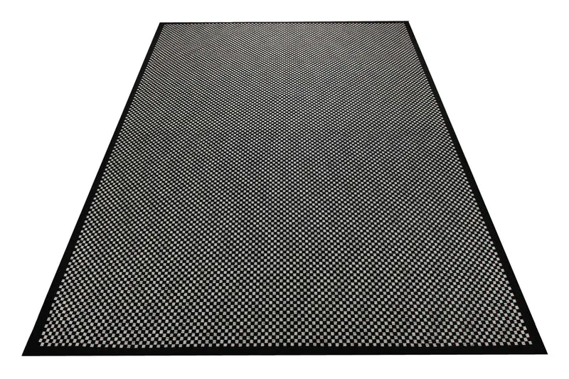 Handweb-Wendeteppich Wolle Estland Feinkaro schwarz weiß 160x230 cm