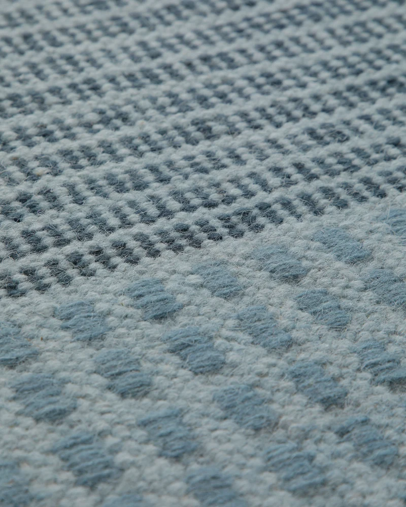 Handwebteppich Wolle Struktur graublau 160x230 cm