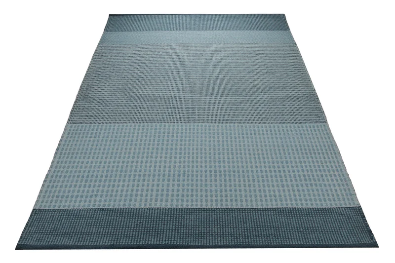 Handwebteppich Wolle Struktur graublau 160x230 cm