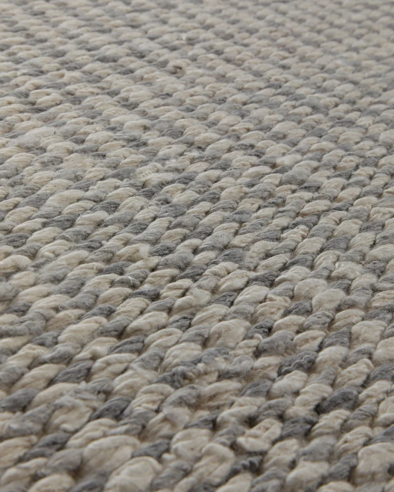 Handwebteppich Wolle meliert grau 160x230 cm
