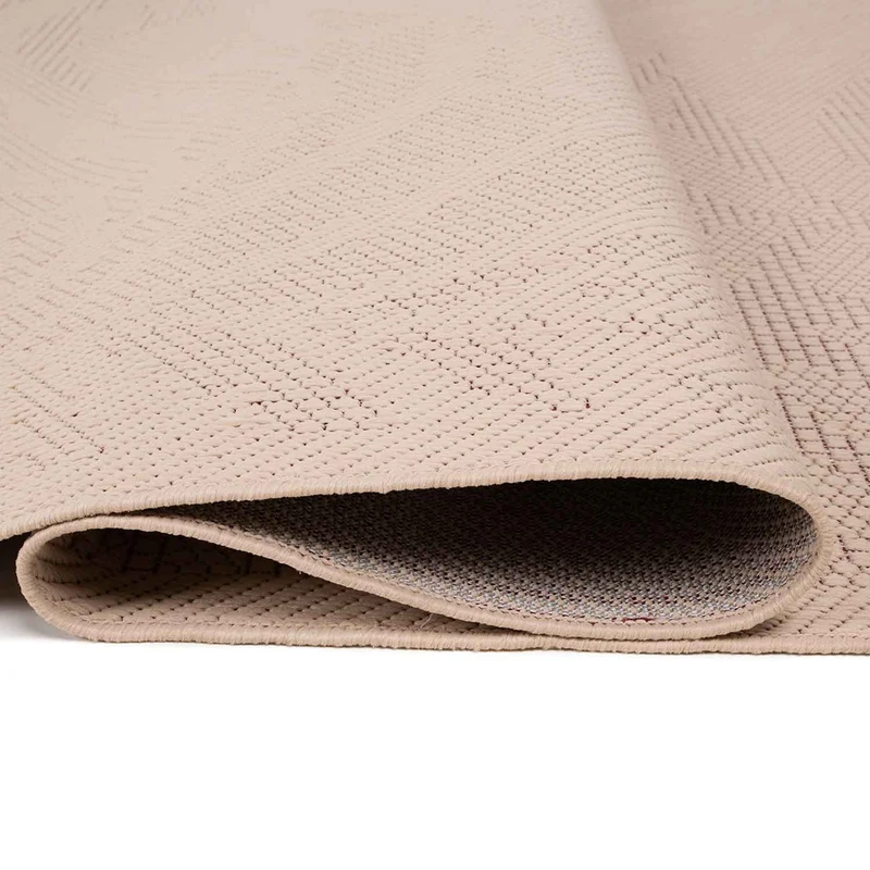 In- und Outdoor Teppich Küche, Terrassen & Balkon In Beige-Palmen Muster
