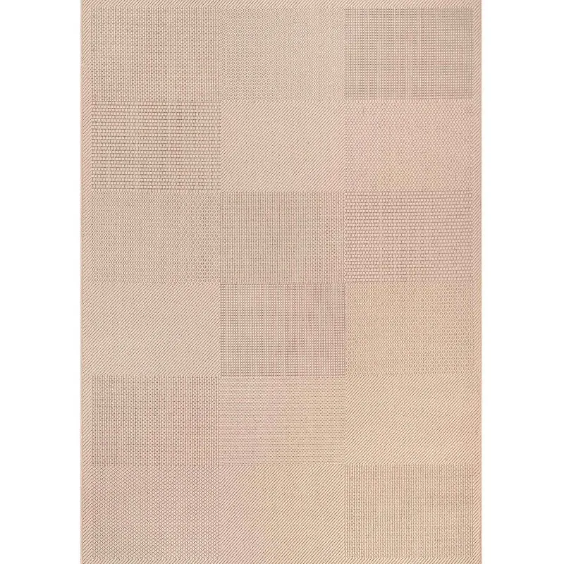 Robuster In- und Outdoor Flachgewebe Terrassen Teppich Natur Look In Beige