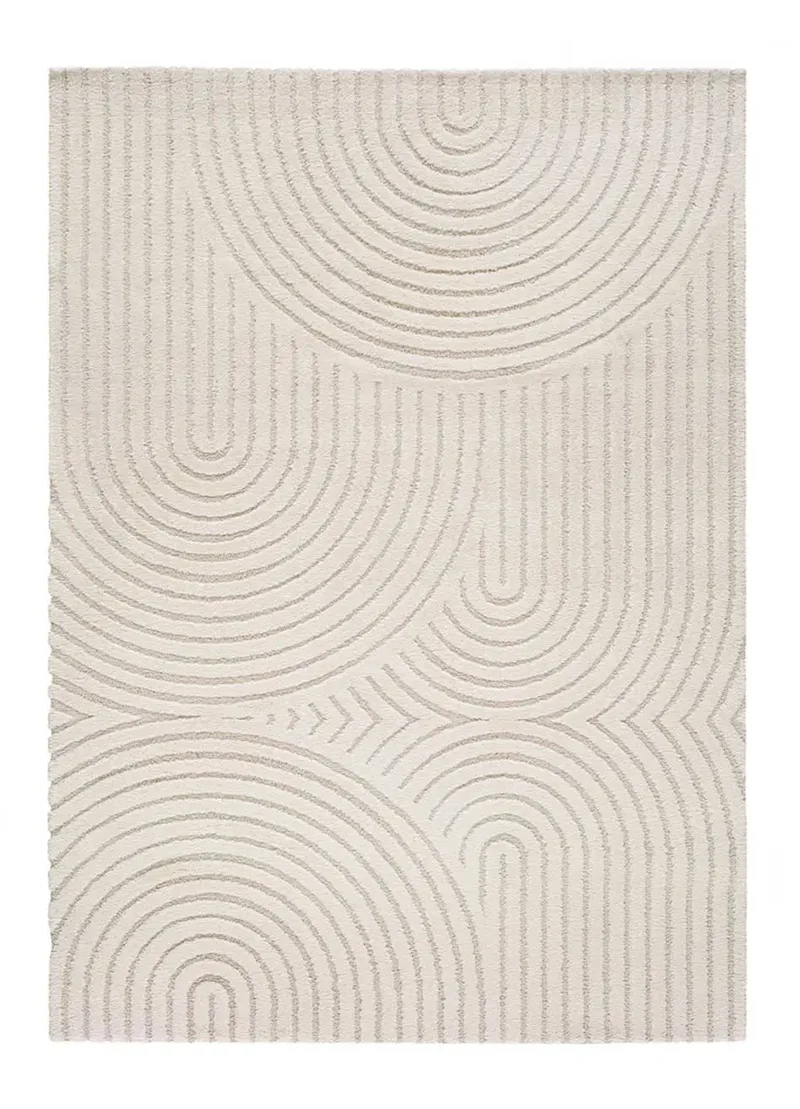 Alfombra estilo escandinavo con relieve Lina 59602 Blanco 240X340cm