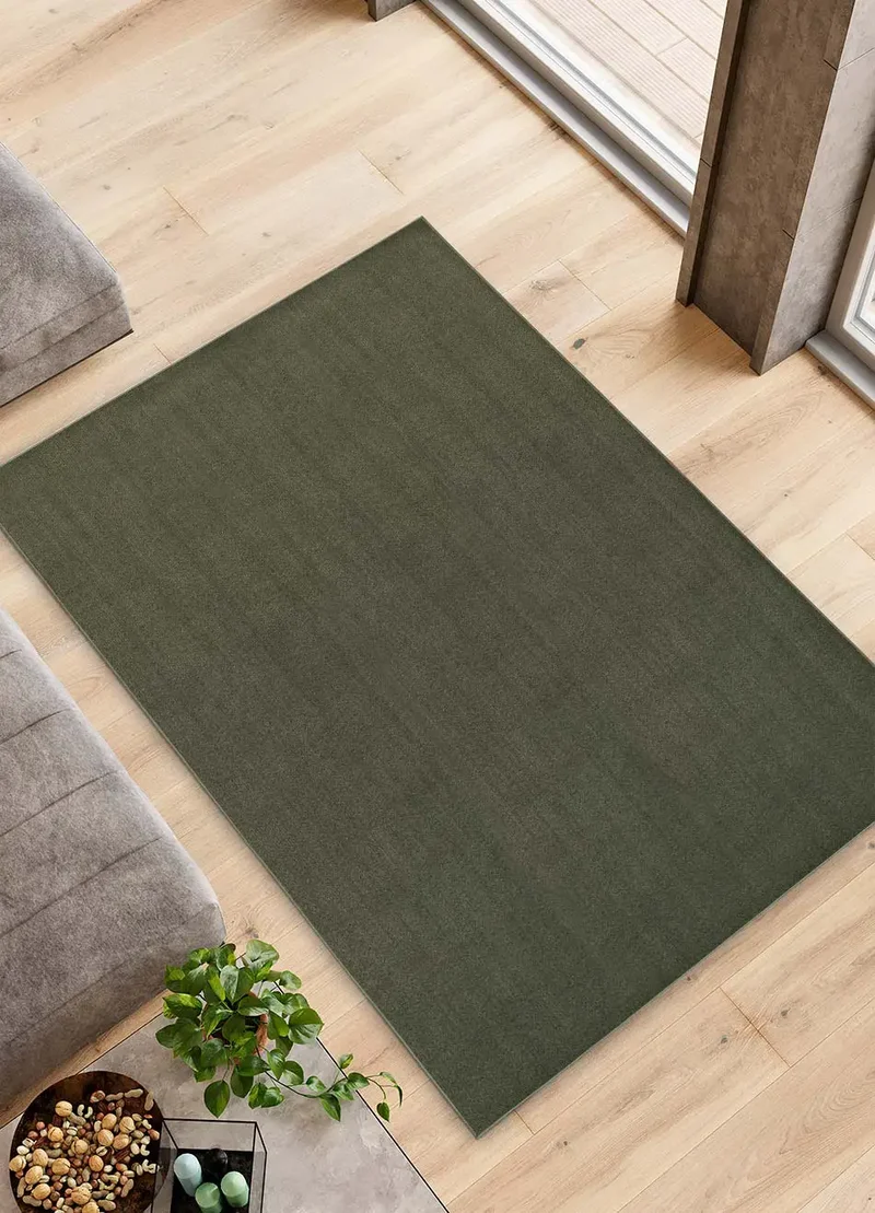 Alfombra a medida Ámbar Liso Verde