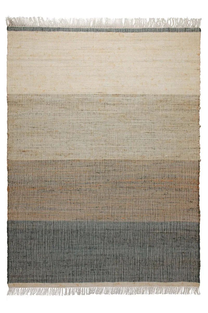 160x230 Teppich Wohnzimmer Sand zu Stein – Jute-Verlauf in Tönen