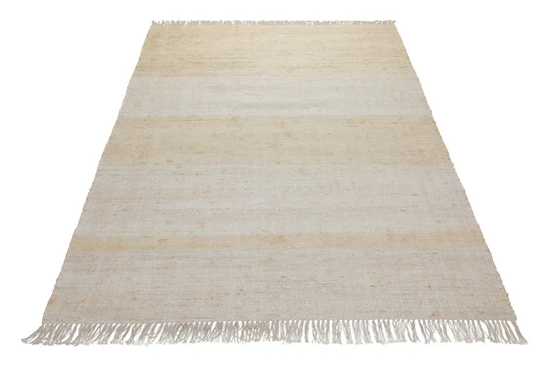 160x230 Teppich Wohnzimmer Helles Naturweiß – Sanft melierter Naturfaserteppich