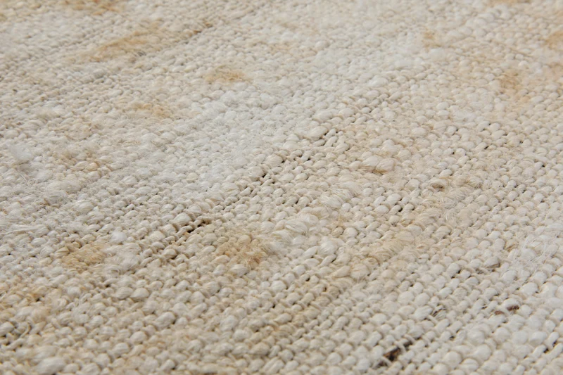 160x230 Teppich Wohnzimmer Helles Naturweiß – Sanft melierter Naturfaserteppich