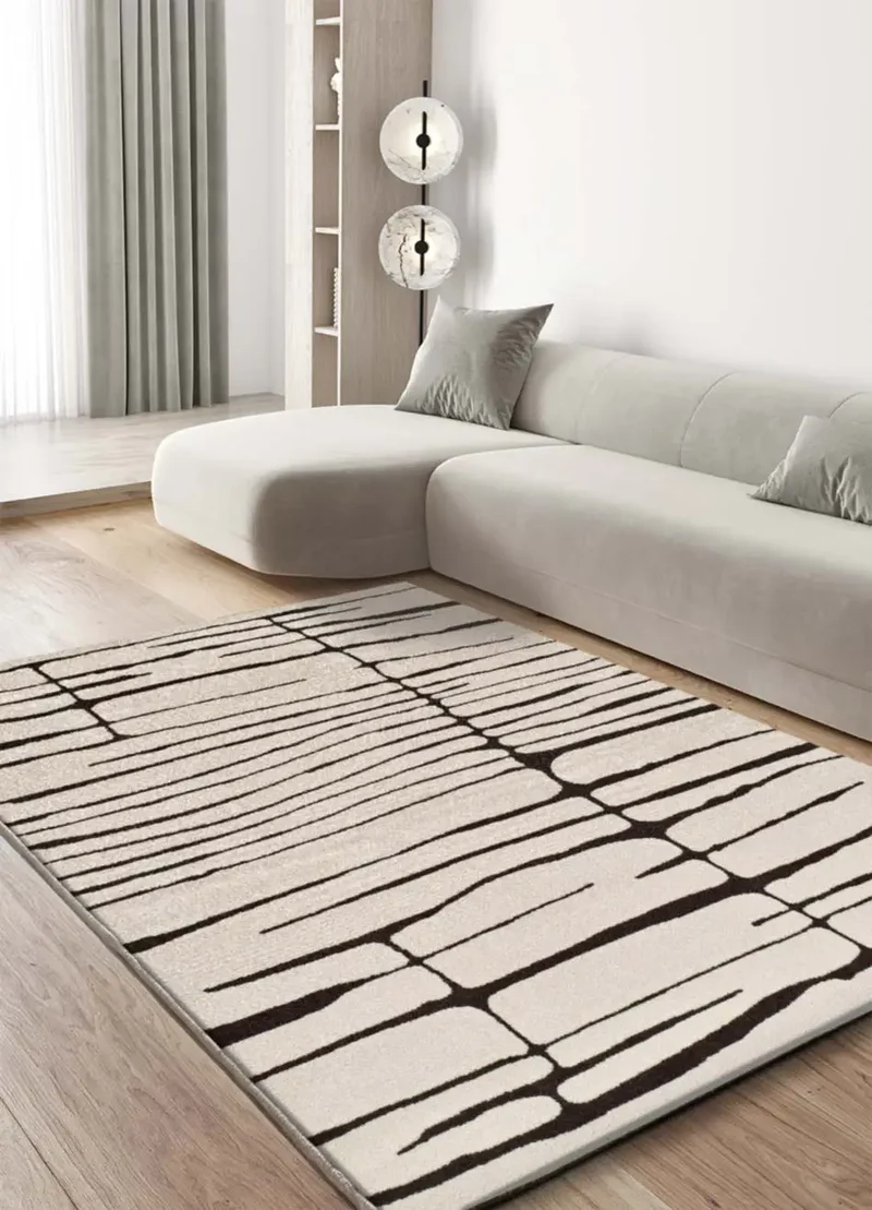 Alfombra diseño cebra Retro 13019 Blanco y Negro