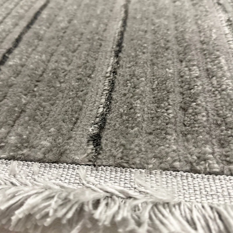 Teppich kurzflor Wohnzimmer, Schlafzimmer, flur, küche dünn Boho Design Lurex Hoch-Tief-Effekt 3D Weich