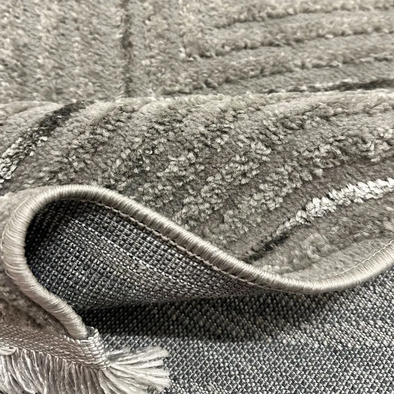 Teppich kurzflor Wohnzimmer, Schlafzimmer, flur, küche dünn Boho Design Lurex Hoch-Tief-Effekt 3D Weich