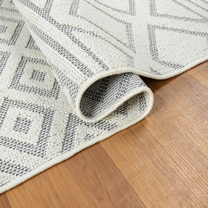Teppich Boho Hochflor Wohnzimmer, Schlafzimmer, Modern Skandinavisch, Waschbarer Teppich 3D